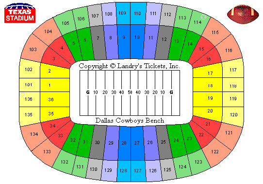 CLICK HERE FOR SEATING CHART OF TEXAS STADIUM