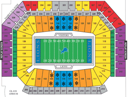 Ford Field seating chart