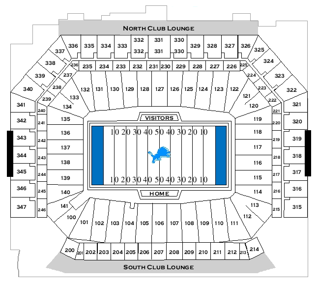 Ford Field seating chart